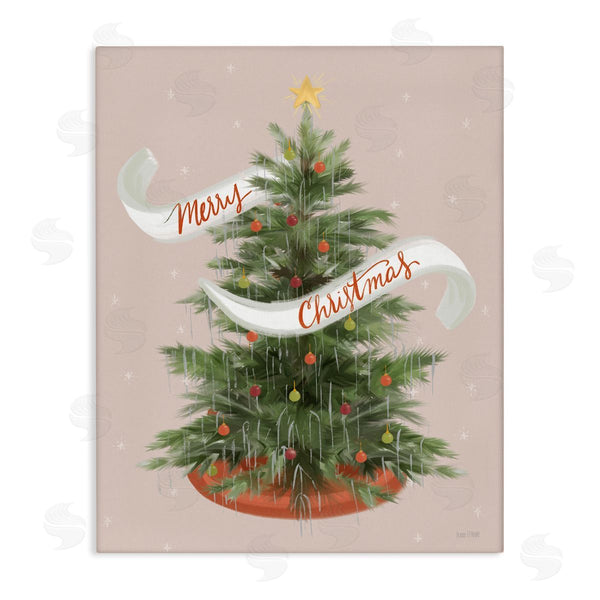 stupell industries House Fenway | Merry Christmas Banner Decorated Christmas Tree Ornaments Wall Art