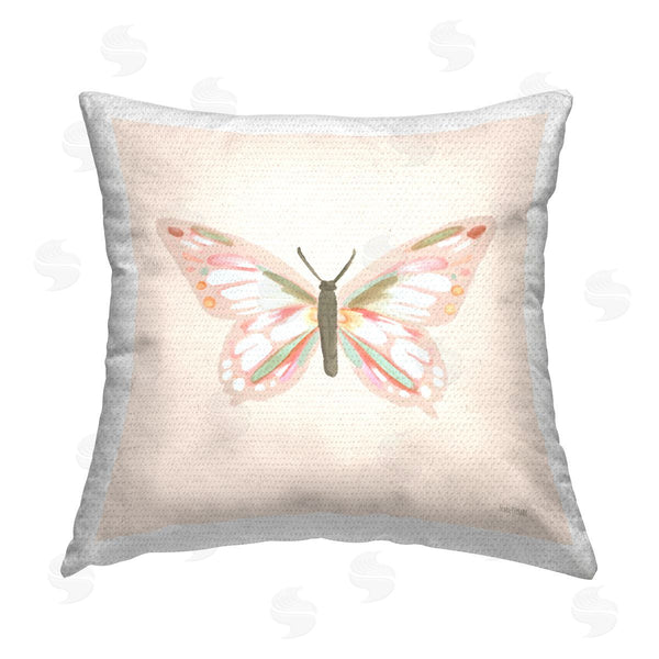 Stupell Industries House Fenway | Neutral Beige Butterfly Printed Throw Pillow