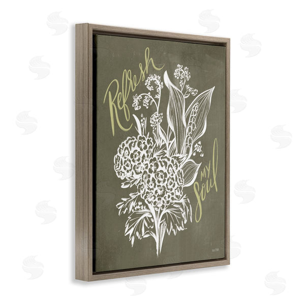 Stupell Industries House Fenway | Refresh My Soul Botanical Flower Leaf Sprouts Stencil Wall Art