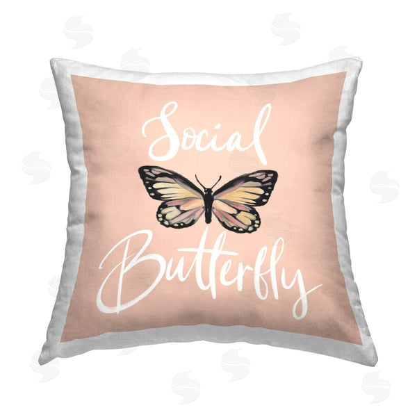 stupell industries House Fenway | Social Butterfly Phrase Printed Throw Pillow