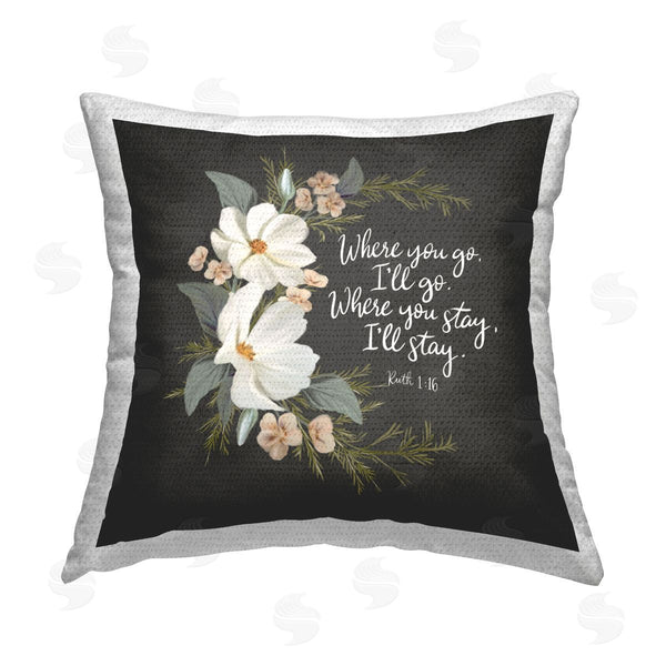 Stupell Industries House Fenway | Spiritual Scripture With Florals Printed Throw Pillow