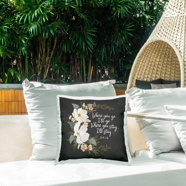 Stupell Industries House Fenway | Spiritual Scripture With Florals Printed Throw Pillow