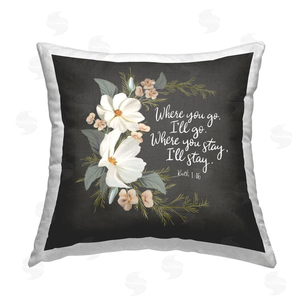 stupell industries House Fenway | Spiritual Scripture with Florals Printed Throw Pillow