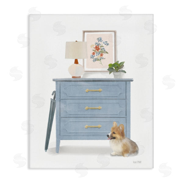stupell industries House Fenway | Traditional Chic Wardrobe Still Life Pet Corgi Dog Wall Art