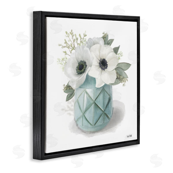 Stupell Industries House Fenway | White Flowers In Turquoise Vase