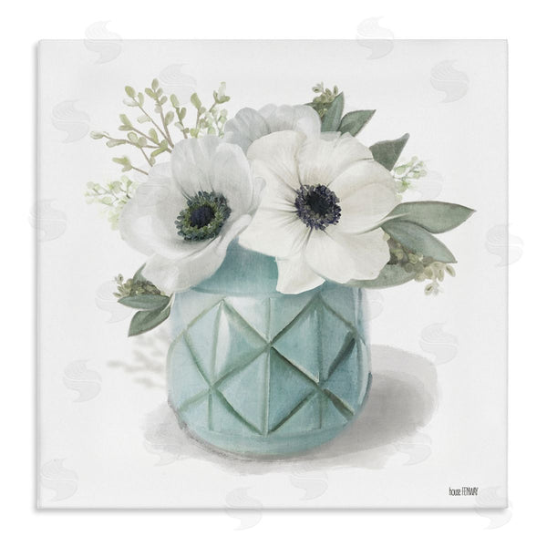 stupell industries House Fenway | White Flowers in Turquoise Vase