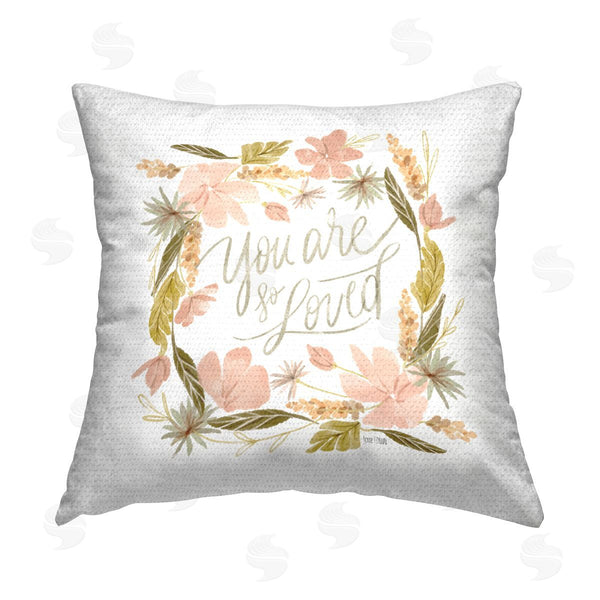 Stupell Industries House Fenway | You Are Loved Flower Border Printed Throw Pillow