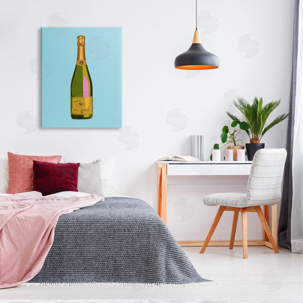 Stupell Industries House Of Lulu | Champagne Bottle On Blue Wall Art