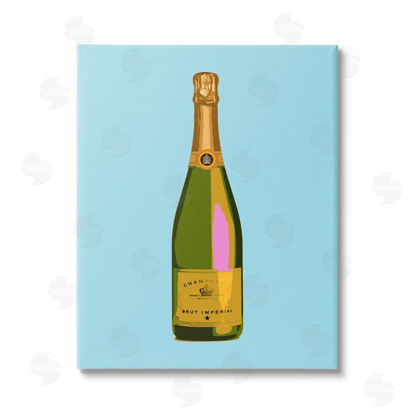 stupell industries House of Lulu | Champagne Bottle on Blue Wall Art