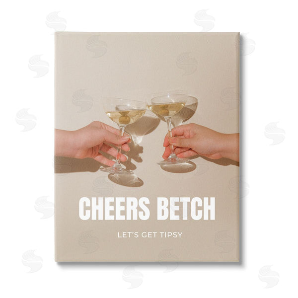 stupell industries House of Lulu | Cheers Betch Wine Glasses Wall Art