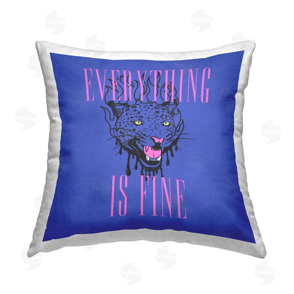 stupell industries House of Lulu | Everything Is Fine Leopard Printed Throw Pillow
