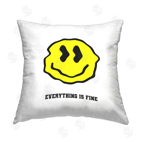 stupell industries House of Lulu | Everything Is Fine Smiley Printed Throw Pillow
