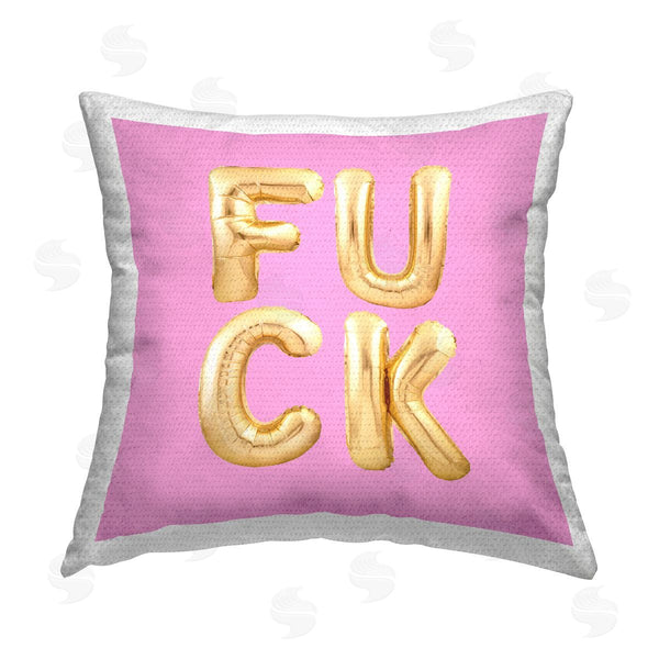 Stupell Industries House Of Lulu | F*ck Pink & Gold Balloons Printed Throw Pillow