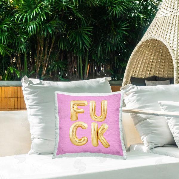 Stupell Industries House Of Lulu | F*ck Pink & Gold Balloons Printed Throw Pillow