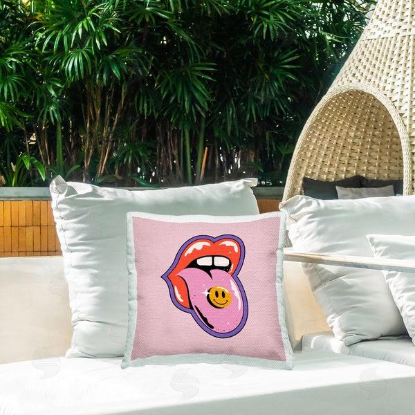 Stupell Industries House Of Lulu | Lips & Tongue Music Symbol Printed Throw Pillow