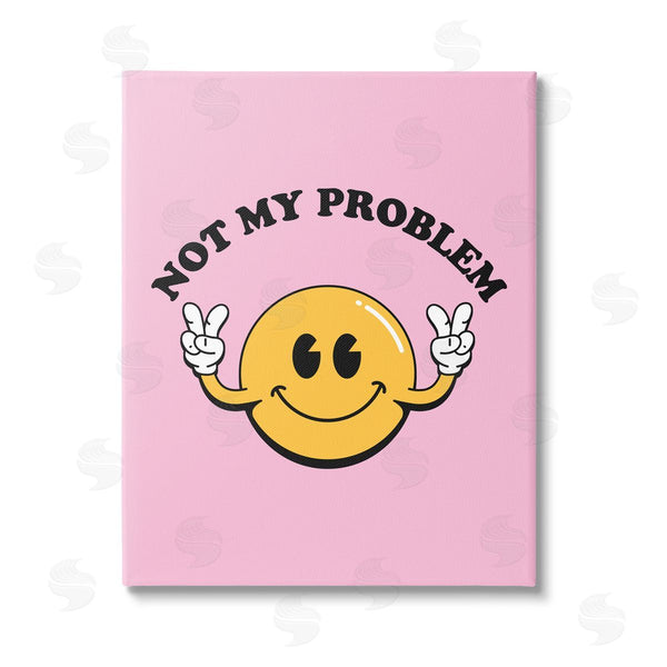 stupell industries House of Lulu | Not My Problem Retro Smiley Wall Art