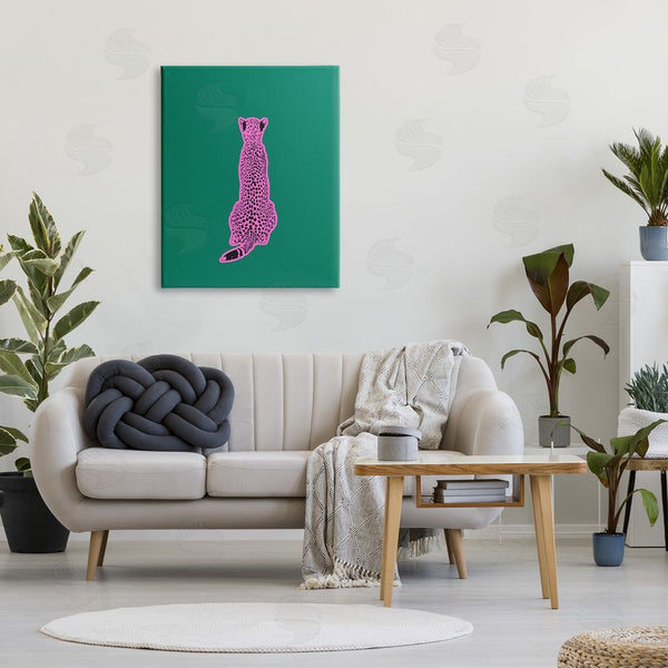 Stupell Industries House Of Lulu | Pink Cheetah On Green Wall Art