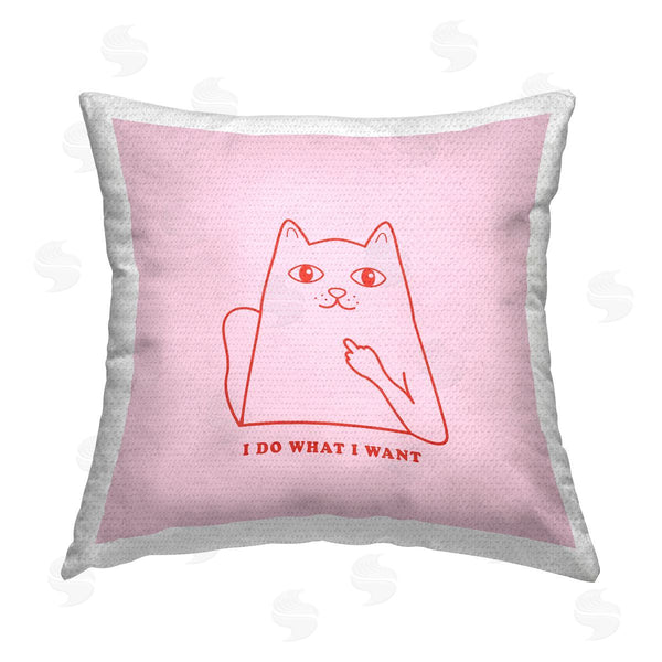 Stupell Industries House Of Lulu | Pink What I Want Cat Printed Throw Pillow