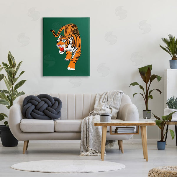 Stupell Industries House Of Lulu | Roaring Tiger On Green Wall Art