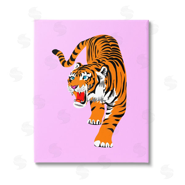 stupell industries House of Lulu | Roaring Tiger on Pink Wall Art