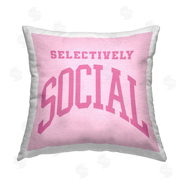 Stupell Industries House Of Lulu | Selectively Social Pink Saying Printed Throw Pillow