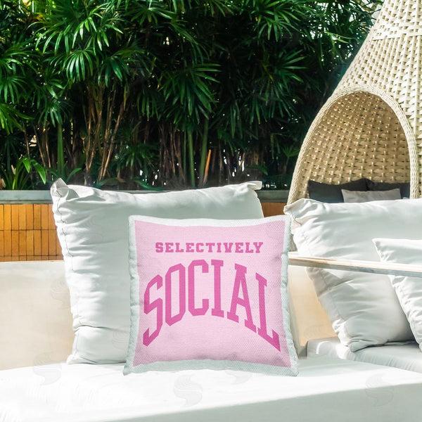 Stupell Industries House Of Lulu | Selectively Social Pink Saying Printed Throw Pillow