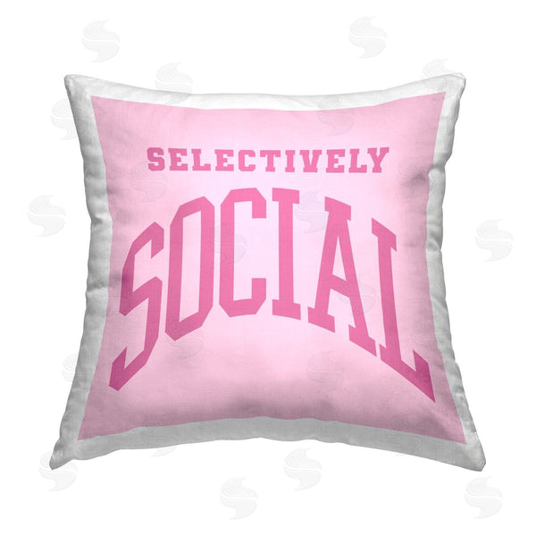 stupell industries House of Lulu | Selectively Social Pink Saying Printed Throw Pillow