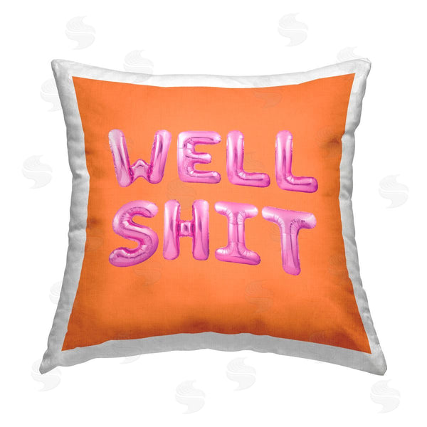 stupell industries House of Lulu | Well Sh*t Bold Balloons Printed Throw Pillow