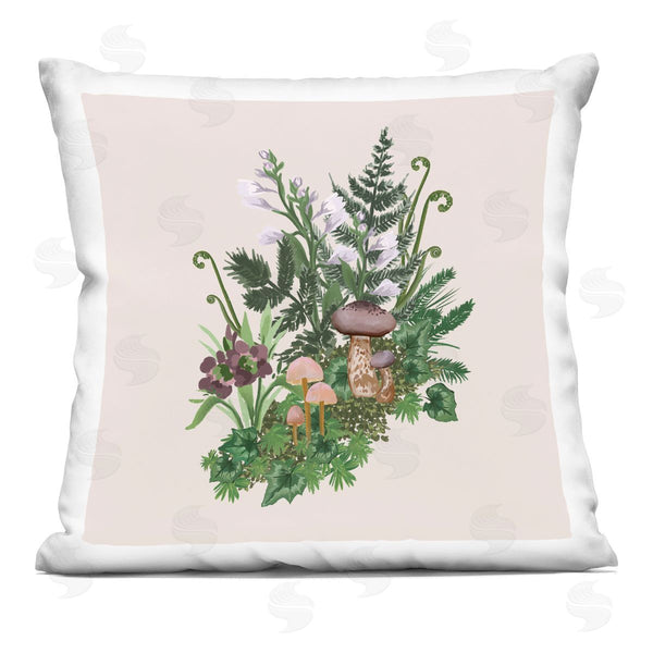 stupell industries House of Rose | Cottage Mushroom Forest Florals Printed Throw Pillow