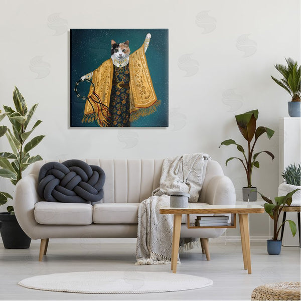 Stupell Industries House Of Rose | Fashionable Cat Traditional Patterned Boho Clothing Portrait Wall Art