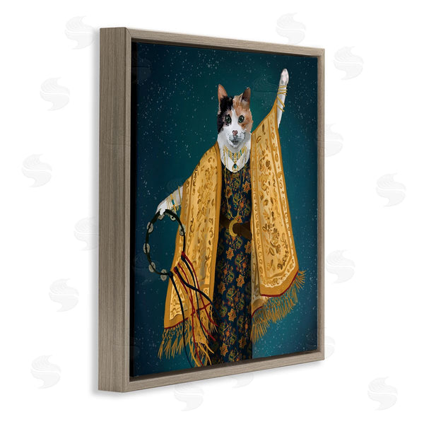 Stupell Industries House Of Rose | Fashionable Cat Traditional Patterned Boho Clothing Portrait Wall Art