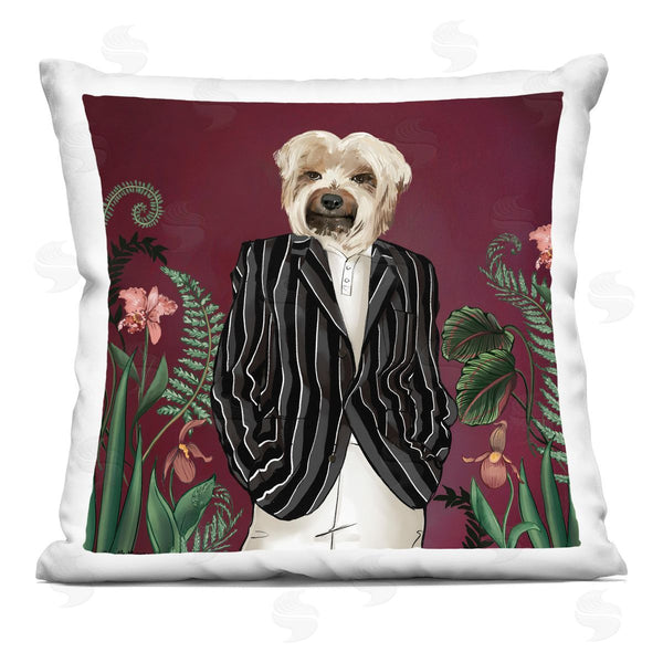 stupell industries House of Rose | Handsome Dog Stylish Fashion Botanicals Printed Throw Pillow