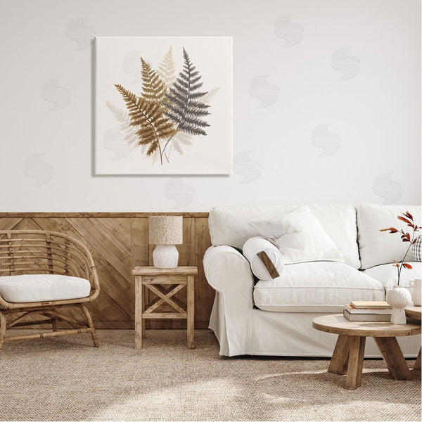 Stupell Industries House Of Rose | Layered Fern Leaves Soft Botanical Earth Tones Wall Art