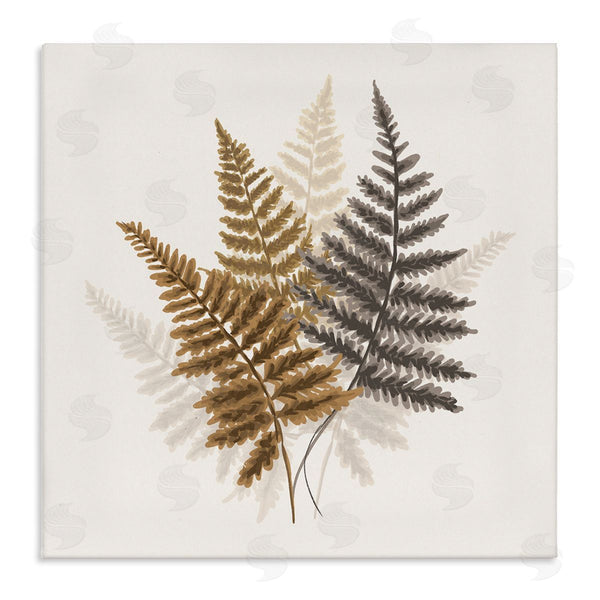 stupell industries House of Rose | Layered Fern Leaves Soft Botanical Earth Tones Wall Art