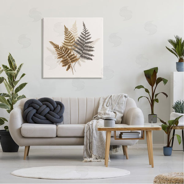 Stupell Industries House Of Rose | Layered Ferns Botanical Leaves Neutral Boho Tones Wall Art