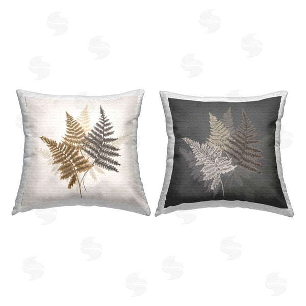 Stupell Industries House Of Rose | Layered Rustic Fern Plants Beige Grey Printed Throw Pillow Set