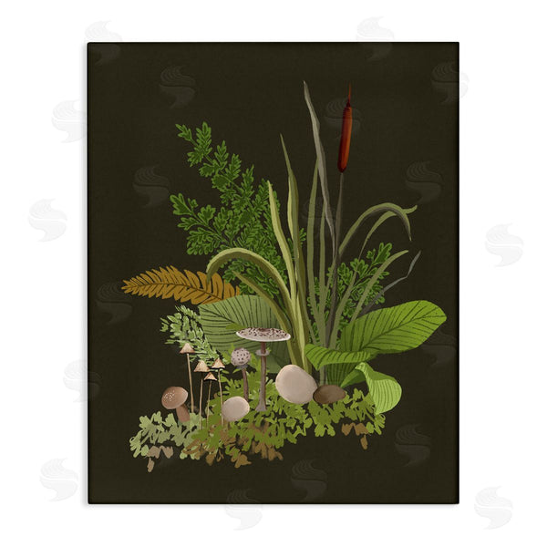 stupell industries House of Rose | Natural Forest Floor Botanical Arrangement Mixed Mushrooms Ferns Wall Art