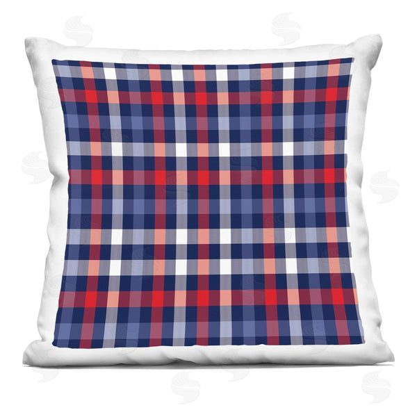 stupell industries House of Rose | Plaid Tartan Pattern Red Blue Checker Printed Throw Pillow