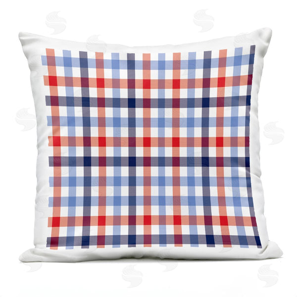 Stupell Industries House Of Rose | Red Blue Tartan Plaid Pattern Printed Throw Pillow