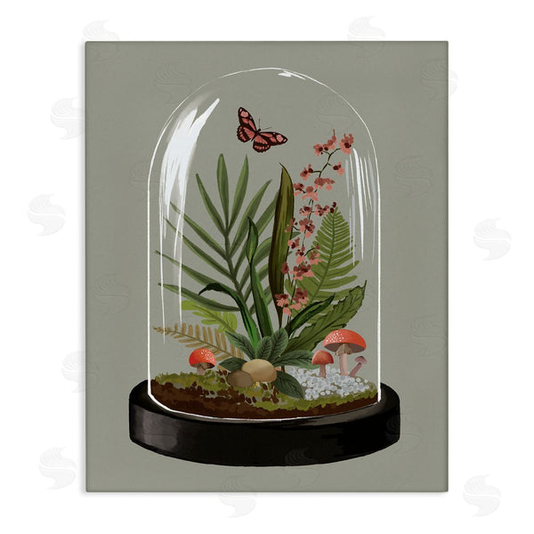 stupell industries House of Rose | Terrarium Dome Wildlife Nature Blooming Butterfly Botanicals Wall Art