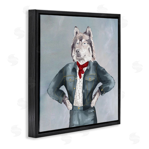 Stupell Industries House Of Rose | Trendy Wolf Stylish Denim Outfit Fashion Animal Wall Art