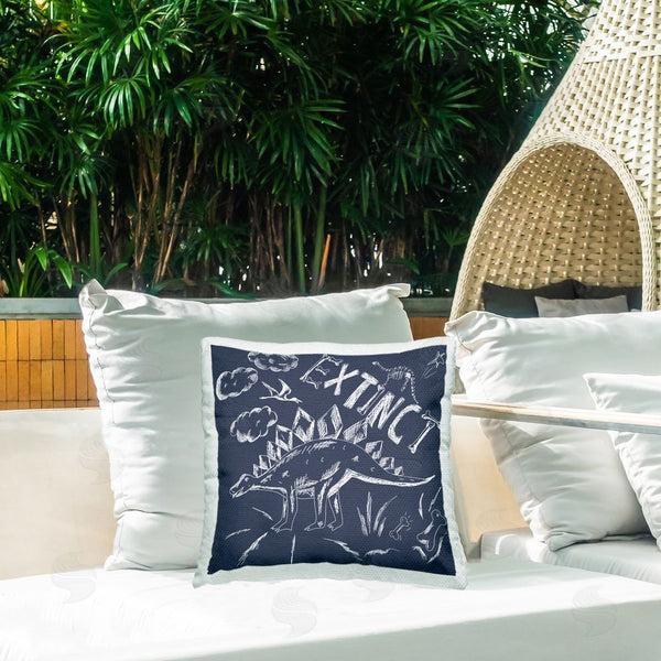 Stupell Industries HUE And MI And Sangita | Sketchy Extinct Dinosaur Printed Throw Pillow
