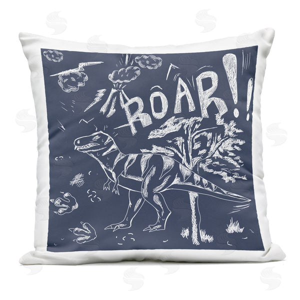 Stupell Industries HUE And MI And Sangita | Sketchy Roar Dinosaur Printed Throw Pillow