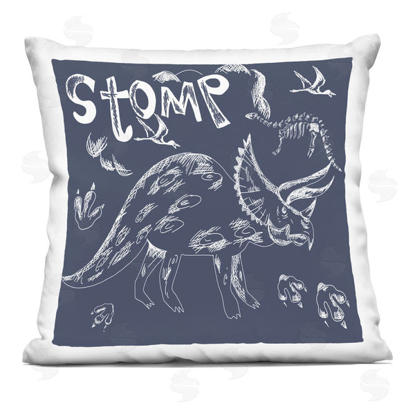stupell industries HUE and MI and Sangita | Sketchy Stomp Dinosaur Printed Throw Pillow