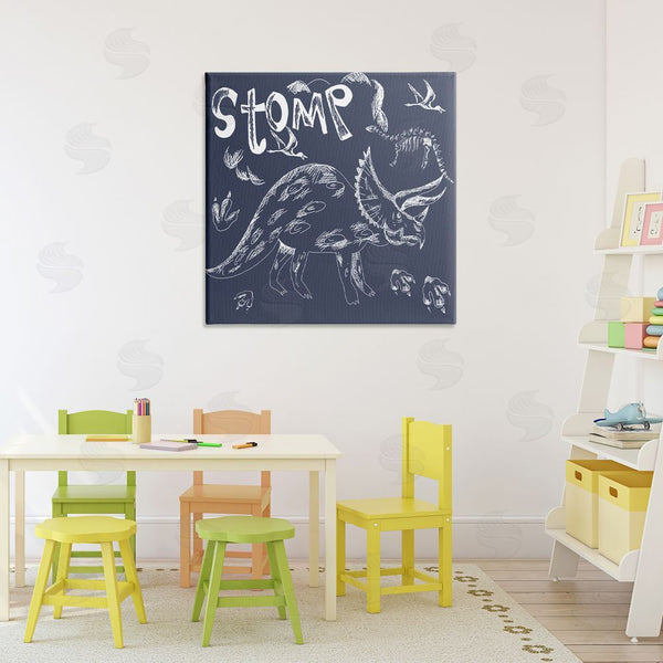 Stupell Industries HUE And MI And Sangita | Sketchy Stomp Dinosaur Wall Art