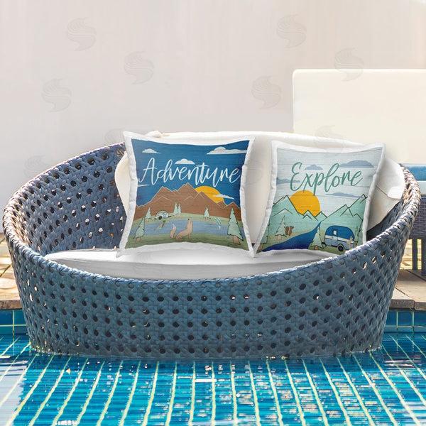 Stupell Industries Hugo Edwins | Adventure Explore Camping Printed Throw Pillow Set