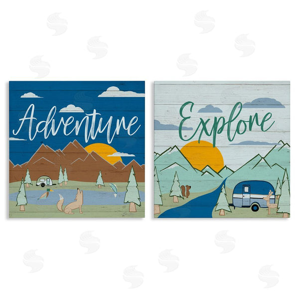 stupell industries Hugo Edwins | Adventure Explore Camping Wall Art