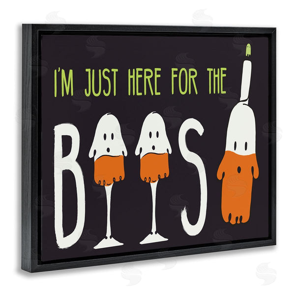 Stupell Industries Hugo Edwins | Here For The Boos Phrase Halloween Ghost Pun