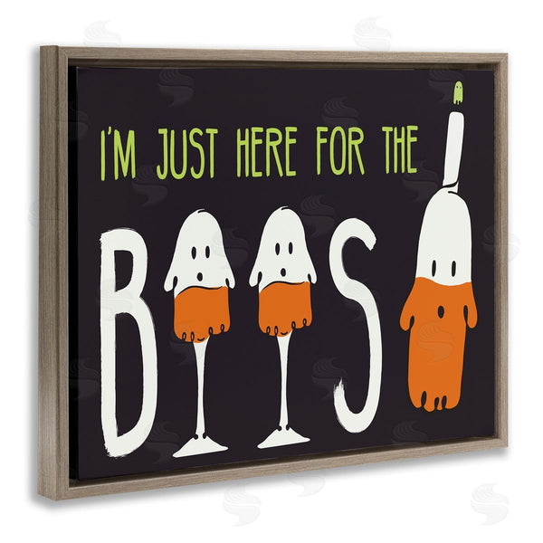 Stupell Industries Hugo Edwins | Here For The Boos Phrase Halloween Ghost Pun
