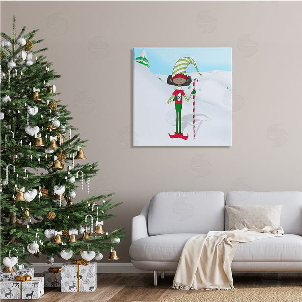 Stupell Industries Hugo Edwins | Holiday Elf With Hot Cocoa Snowy Winter Scene Wall Art